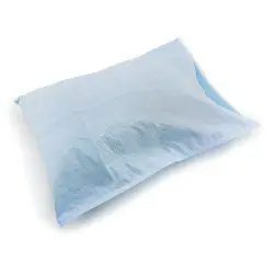A blue pillow with a soft texture.
