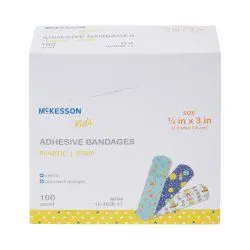 Box of Bexeson adhesive bandages, assorted sizes.