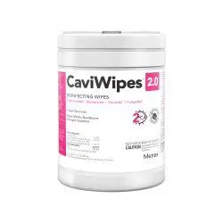 Container of CaviWipes disinfectant wipes.