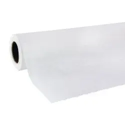 A roll of white paper or fabric material.