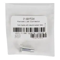 Small metal fastener screw in a clear plastic bag with label.
