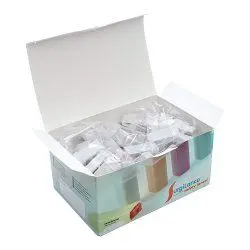 Open box containing multiple glass cups.