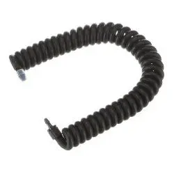 Black coiled cable with connectors at both ends.