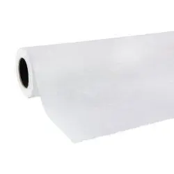 A roll of white paper or fabric on a plain background.