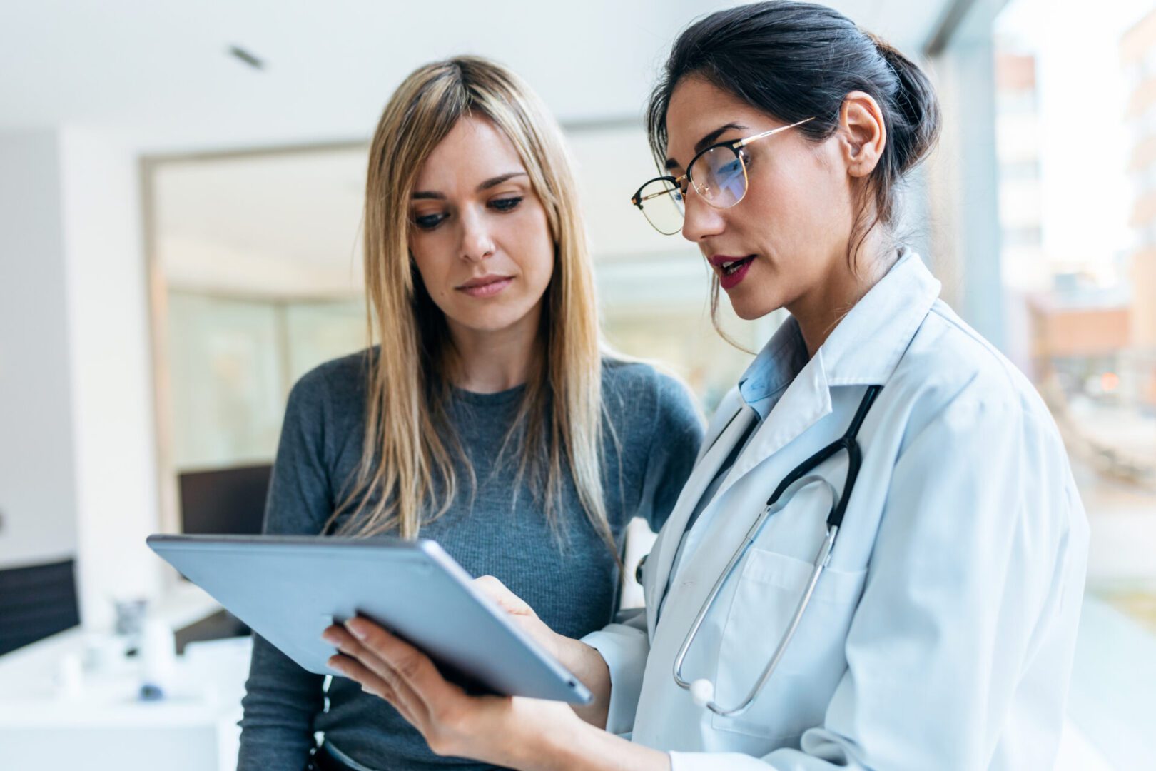 Doctor discussing results with a patient.